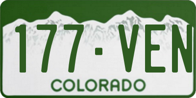 CO license plate 177VEN