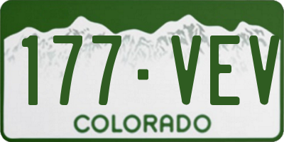 CO license plate 177VEV