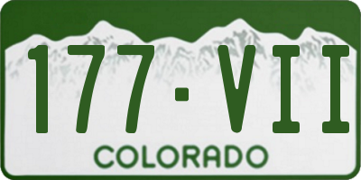 CO license plate 177VII