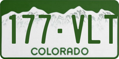 CO license plate 177VLT