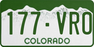 CO license plate 177VRO