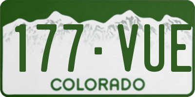 CO license plate 177VUE