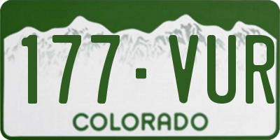 CO license plate 177VUR