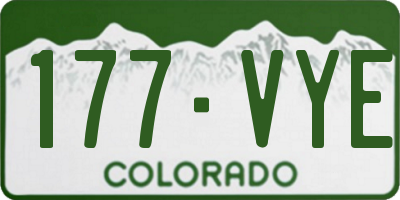 CO license plate 177VYE