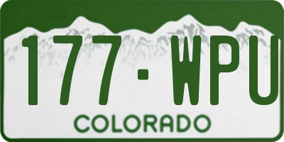 CO license plate 177WPU