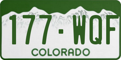 CO license plate 177WQF