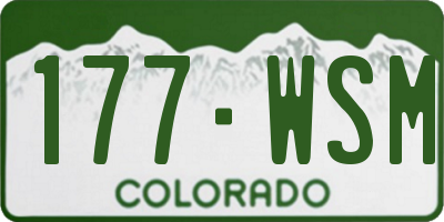 CO license plate 177WSM