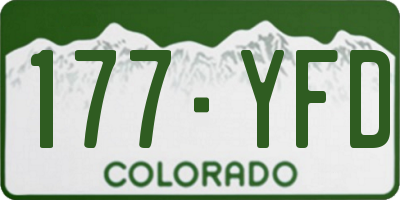 CO license plate 177YFD
