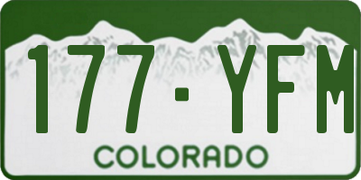 CO license plate 177YFM