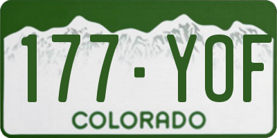 CO license plate 177YOF