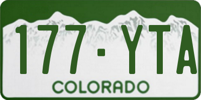 CO license plate 177YTA