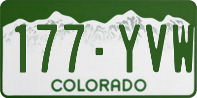 CO license plate 177YVW