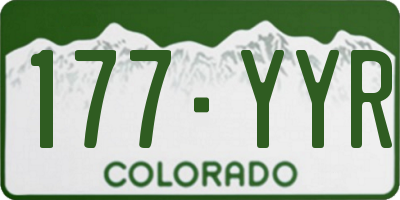 CO license plate 177YYR