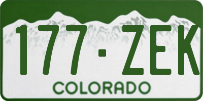 CO license plate 177ZEK