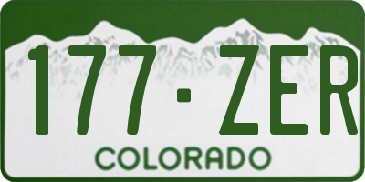 CO license plate 177ZER