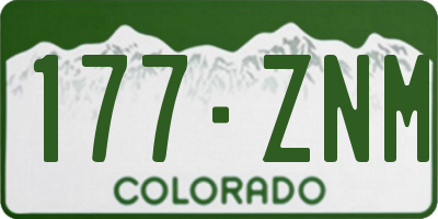 CO license plate 177ZNM