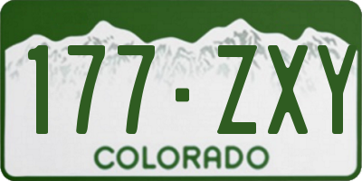CO license plate 177ZXY