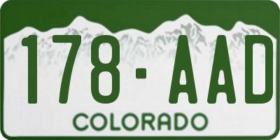 CO license plate 178AAD