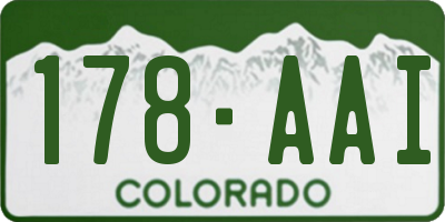 CO license plate 178AAI