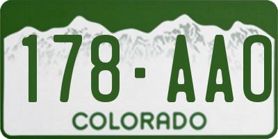 CO license plate 178AAO