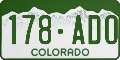 CO license plate 178ADO