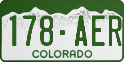 CO license plate 178AER