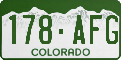 CO license plate 178AFG