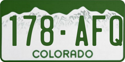 CO license plate 178AFQ