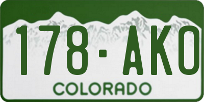 CO license plate 178AKO