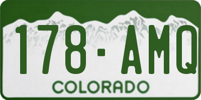 CO license plate 178AMQ