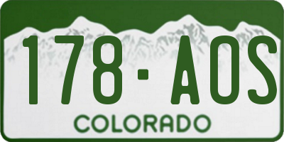CO license plate 178AOS
