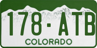 CO license plate 178ATB