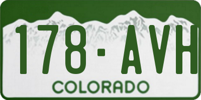 CO license plate 178AVH