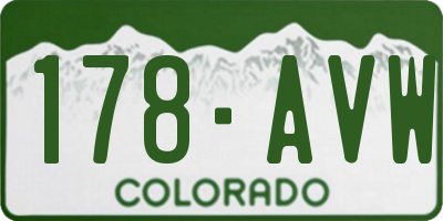 CO license plate 178AVW