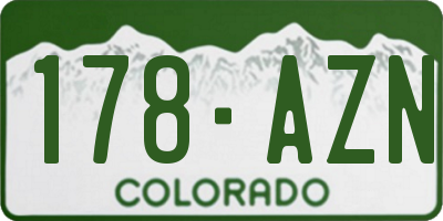CO license plate 178AZN