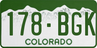 CO license plate 178BGK