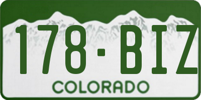 CO license plate 178BIZ