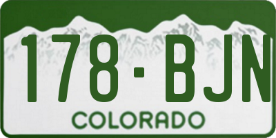 CO license plate 178BJN