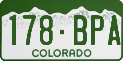 CO license plate 178BPA