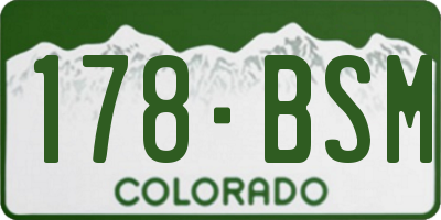 CO license plate 178BSM