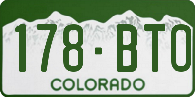 CO license plate 178BTO