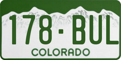 CO license plate 178BUL