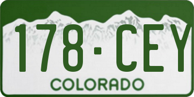 CO license plate 178CEY