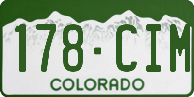 CO license plate 178CIM