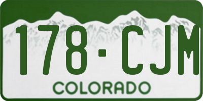 CO license plate 178CJM