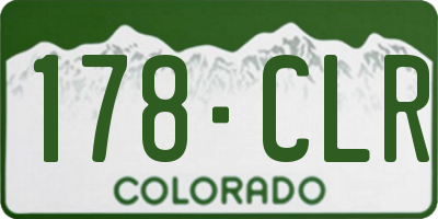 CO license plate 178CLR
