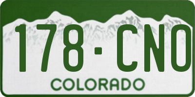 CO license plate 178CNO