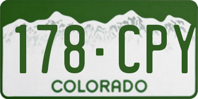 CO license plate 178CPY