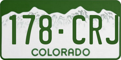 CO license plate 178CRJ