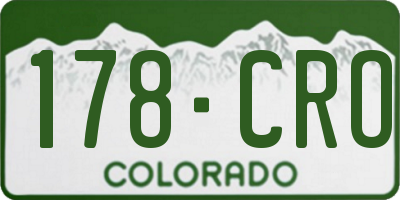 CO license plate 178CRO